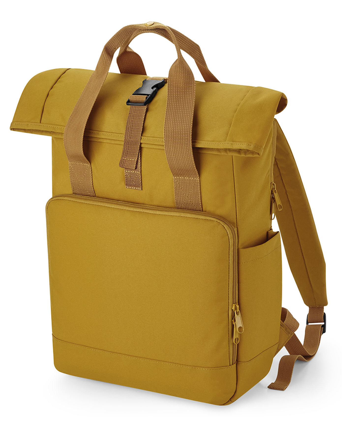 Sac à dos publicitaire fermeture Roll-Top ordinateur 15.6" Jaune moutarde